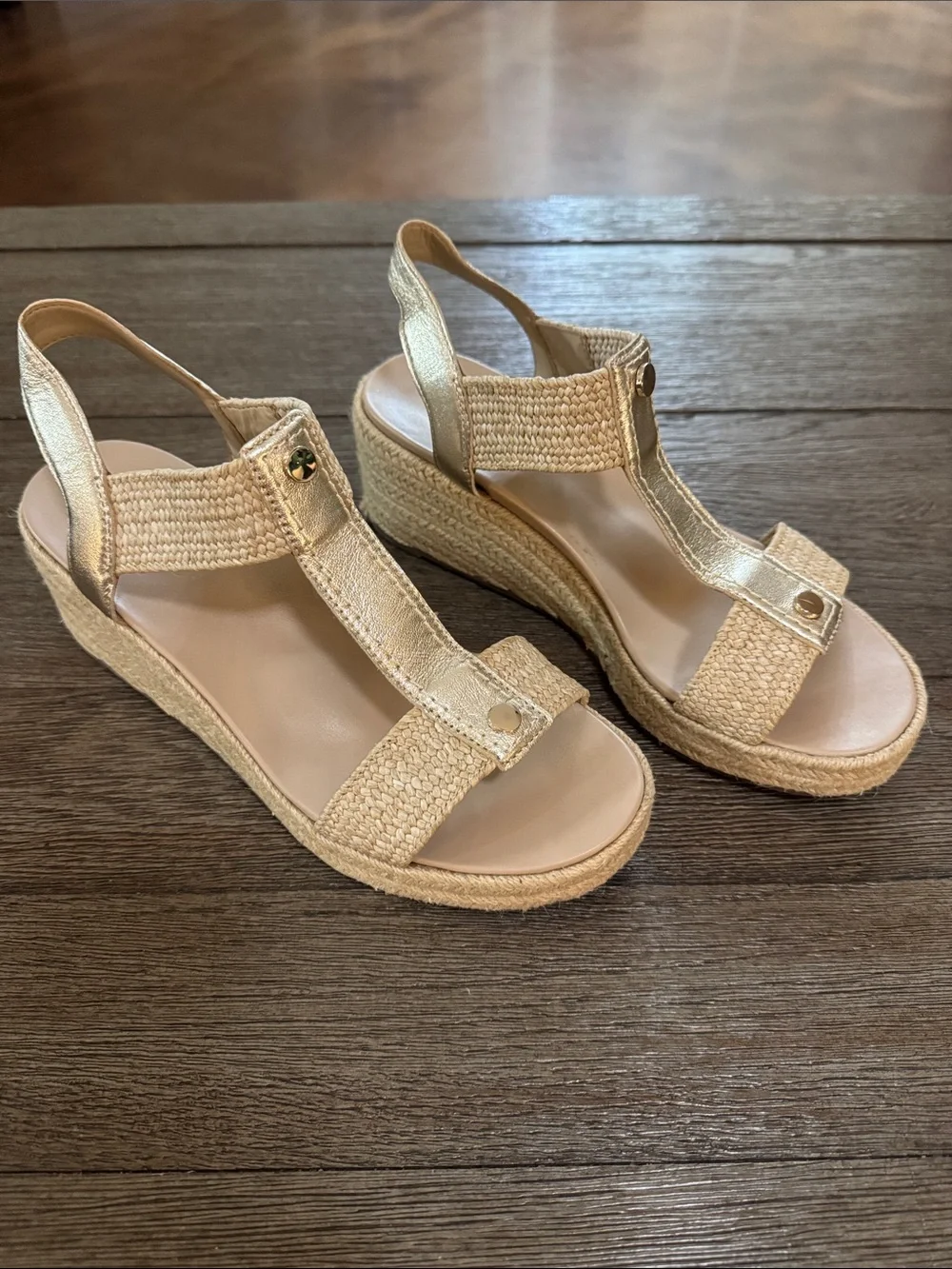 Vionic Calera Espadrille Wedge Sandal Gold